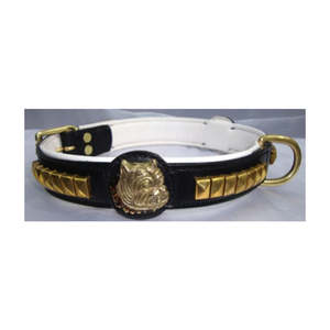 Collar de perro de cuero puro ajustable de calidad óptima remaches de patrón de animales diseño personalizado apto para mascotas a un precio razonable - Product Image 1