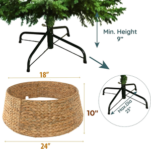 Collar de árbol de jacinto de agua tejido ecológico, faldas de árbol tradicionales alternativas, soporte de árbol de Navidad, accesorios para la vida - Product Image 2