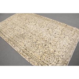 พรมวินเทจตุรกี ขนาด 5.1x8.9 ฟุต, พรมโมร็อกโกสีเบจ - Product Image 1