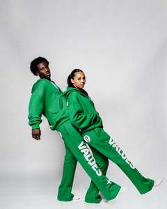 Custom 500GSM 100% Cotton French Terry Heavyweight Sun Faded Stone Wash Embroidery Patch Mens Tracksuit Sweatsuit - Product Image 4