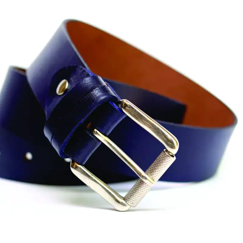 Dark Blue Casual Leather Belt for Men - 100% Genuine Cowhide Belt - Guaranteed Top Quality - Royal Blue