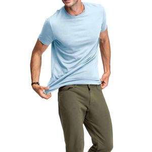 Vente en gros T-shirt bleu ciel pour homme en coton personnalisé Boxy délavé à l'acide uni graphique surdimensionné - Product Image 1