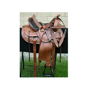Direct Factory Supply Hammered Western Saddle Leather Training With Tack Set For Horse with Custom Packaging
