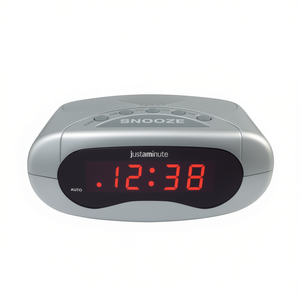 Reloj Despertador Plateado JUSTAMINUTE con Función de Repetición EH49101S para Escritorios y Mesas para Lowell - Product Image 2