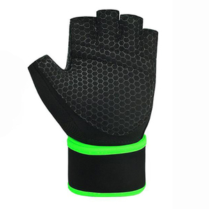 Negro Verde Gimnasio Guantes Muñequera Antideslizante Transpirable Levantamiento de pesas Entrenamiento de fitness Ejercicio de entrenamiento - Product Image 4