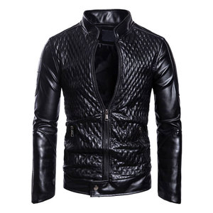Veste en cuir pour homme, style motard vintage, pour la conduite en plein air et le streetwear décontracté - Product Image 1