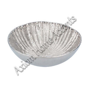 Axiom Home Accents Frutero moderno Tallado a mano Aluminio Acabado de alto brillo Golden Ocean Waves Pattern Display para niños Comedor - Product Image 3