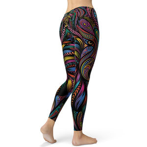 Legging à sublimation coupe régulière pour femmes style personnalisé Legging de yoga à taille élastique de qualité supérieure - Product Image 3