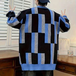 Pull d'hiver décontracté à col en O pour hommes Slim Fit à manches longues en laine tricotée/polyester respirant - Product Image 4