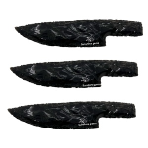 Black Obsidian Knives 4-Inch <b>Natural</b> <b>Crystal</b> Knives for Feng Shui Reiki and Healing Crafts Wholesale - Product Image 3