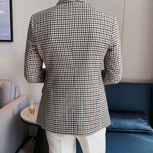 Pantalones Blazer de 3 piezas con cuello en V Traje de negocios de boda formal para hombre Tres botones Regular Fit Impreso Tallas grandes - Product Image 6