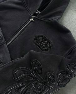 Sudadera con Capucha de Moda Urbana para Hombre, Estilo Hip Hop, con Pedrería, 100% Algodón, Sudadera Brillante de Invierno, Venta al por Mayor - Product Image 4