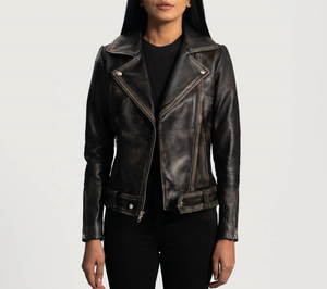 Women's Black PU Leather <b>Jacket</b> Slim Fit <b>Short</b> Length Zipper Closure Turn Down Collar Regular <b>Sleeve</b> Solid Color Autumn Style - Product Image 6