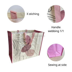 Bolsas de compras con asa tejida de PP ecológicas de diseño personalizado de alta calidad, tamaño mediano, marca ECOBAG VINA hecha en Vietnam, venta al por mayor - Product Image 6