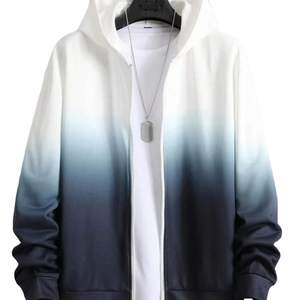 Hooded Polyester/Cotton Custom Printed Vintage Anti-Wrinkle Jacket White Fur Zipper Front Unisex Winter Casual Outwear Loose Fit - Product Image 2