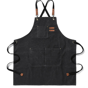 En gros Logo Personnalisé Ménage Cuisine Cuisine Respirant Coton Toile Bavoir Chef 3 Poches Salon De Coiffure Bavoir Tablier - Product Image 3