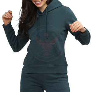 Sweat à capuche décontracté pour femme, respirant, pour l'extérieur, avec logo frontal, léger, 100 % coton molletonné - Product Image 1