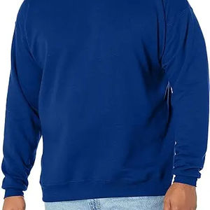 Sweat-shirt à col rond uni en coton éponge français 100% épais pour hommes, sweat-shirt de luxe surdimensionné à épaules tombantes de créateur personnalisé - Product Image 3