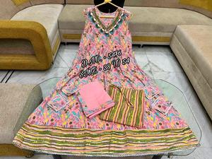 ชุด anarkali kurti ผ้าฝ้ายแท้จากนักออกแบบใหม่ทำจากผ้าไหม - Product Image 4