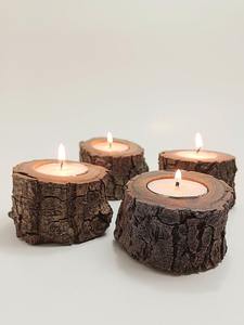 Portavelas artesanal único Artesanía de resina de madera Accesorio artístico para el hogar Pieza de Arte de resina decorativa - Product Image 4