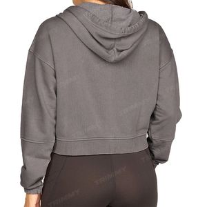 Sweat à capuche zippé personnalisé de haute qualité pour femmes couleur unie éponge française 100% coton fabriqué au Pakistan pour une utilisation hivernale avant - Product Image 6