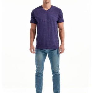 T-shirts pour hommes en coton 100% à col en V, simples et vierges, prix de gros, pour impression, livraison rapide, marque privée - Product Image 1