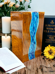 Handmade Rosewood Cremation Urn Epoxy Resin <b>Memorial</b> <b>Keepsake</b> Pet And Human Cremation urns - Product Image 6