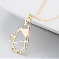 Collier avec pendentif animal géométrique en acier inoxydable personnalisé, bijoux en gros