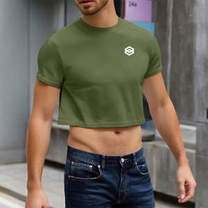 T-shirt court streetwear de haute qualité, couleur noire, coupe classique, personnalisé, 100% coton tricoté, respirant, séchage rapide pour hommes - Product Image 5