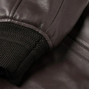Vestes d'hiver en cuir de vachette véritable entièrement personnalisées pour hommes avec col montant et logo avant Fabriqué au Pakistan - Product Image 5