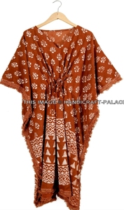 Fabricant de Kimono en Coton Indien Long Robe Kaftan Imprimé Vêtements pour Femmes Designer Coton Kaftans - Product Image 6