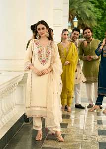 Latest Light Weight Pure Mul Chanderi kodi <b>kurti</b> with hand embroidery work perfect for all events - Product Image 5