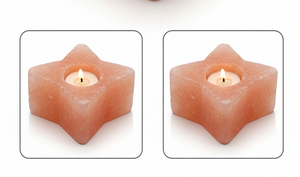 Star Shape Natural <b>Pink</b> Himalayan Salt Tea Light <b>Candle</b> Holder Hand Carved Crystal Rock Votive Stand for Wedding Home Decor - Product Image 4