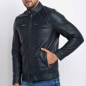 Chaqueta de Cuero para Hombre de Uso Diario, Impermeable y Cortavientos, Estilo Urbano con Logotipo Frontal para Comodidad Urbana - Product Image 2
