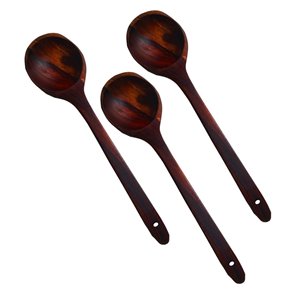 Eco-friendly 3 pcs Soft Grip Non-toxic Natural Teak <b>Wooden</b> <b>Spatula</b> Spoons Set For Cooking Non-Stick Pan Utensils Tools - Product Image 6