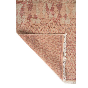 Tapis en laine noués à la main AKWL-2028, motif abstrait rouge thym et orange, pour la maison, kilim rectangulaire 9x12 pour entrée, salon, couloir - Product Image 5