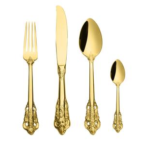 Trending Colorful Cutlery Set Stainless Steel Flatware Hotel Restaurant <b>Dinner</b> <b>Knife</b> Fork 5 Pcs Decorative Spoon mirrored, steel - Product Image 4