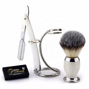 Juego de Afeitado de Lujo para Hombre, de la Mejor Calidad, Nuevo Diseño, Más Vendido, Brocha de Afeitar de Acero Inoxidable, Tazón, Pelo de Texugo Silvertip - Product Image 1