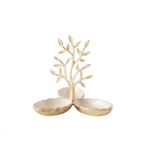 Bols de service en forme de feuille de qualité supérieure plats chocolat fruits et noix bol rond or pur métal bols de service pour les mariages d'événements - Product Image 3