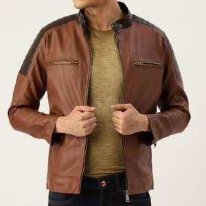 Service OEM Vente en gros Veste en cuir pour homme Marque privée Nouvelle arrivée Col montant Logo frontal Imperméable Respirant Hiver - Product Image 1