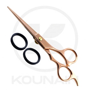 Tijeras de Barbero Profesionales Japonesas de Acero Inoxidable 420 para Diestros, No Plegables, con Punta Recta y Mango Mediano para Cortar el Cabello - Product Image 3