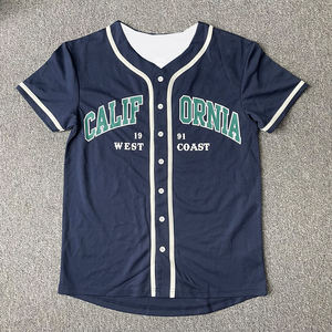 Camiseta de Béisbol con Estampado de Letras de California y Nueva York, Secado Rápido, Top Deportivo con Botones, Manga Corta, Jersey de Béisbol Unisex - Product Image 4