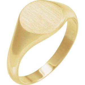 Stuller 14K Yellow Gold Rose Gold Plated Round Signet <b>Ring</b> Fashionable Inlay Princess Cut Diamond Trendy Eternity Style Gift - Product Image 1
