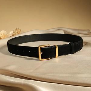 Ceinture en cuir véritable à la mode Ceinture en cuir simple mince avec ceinture de chaîne de taille de chemise habillée - Product Image 5