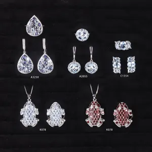 Abiding Elegant Vintage Quality Natural Gemstone Ring Earrings Sets Custom Stone Designs Women 925 Sterling Silver Jewelry Set