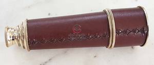 Telescopio Marítimo de Latón Chapado en Oro Pulido, con Funda de Cuero, Hecho a Mano, Vintage, para Viajes y Campamento - Product Image 3