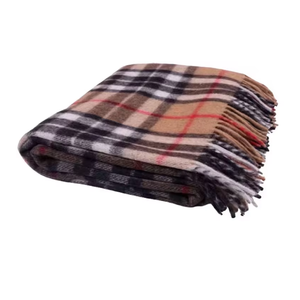 Auténtica manta de lana de camello Thomson, diseño de tartán tradicional acogedor, cálido y elegante a precio de fábrica - Product Image 5