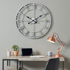 Modern luxury iron metal wall <b>clock</b> with silent <b>movement</b> for noise free operation in bedroom office or reading room - Product Image 5