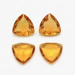 Top Selling Factory Cost 12mm Natural Citrine Faceted Trillion Cut Golden Color Loose Healing Gemstones From Verified Supplier