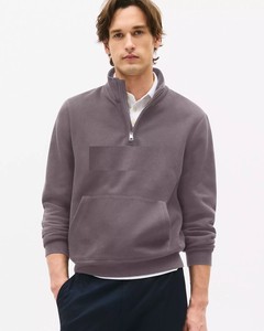 ODM Supply <b>Men's</b> <b>Half</b> <b>Zip</b> Fleece <b>Jacket</b> Polyester/Cotton Quick Dry Knitted Plain Dyed Design - Product Image 1